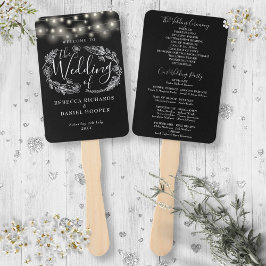 Hochzeitsprogramm für Schwarz-Weiß-Lichter Fächer