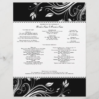 Hochzeitsprogramm für Schwarz-Weiß-Wirbel