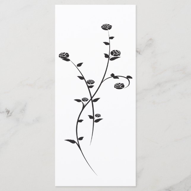 Hochzeitsprogramm für Schwarze und Weiße Rosen Programm (Vorderseite)