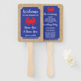 Hochzeitsprogramm für Seafood Crab Boil Beach Fächer