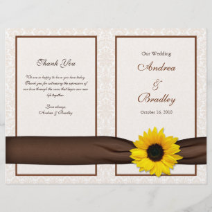 Hochzeitsprogramm für Sonnenblumen