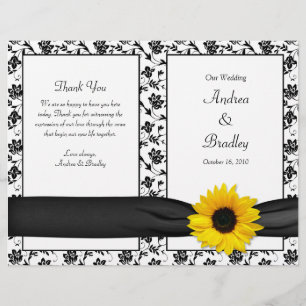 Hochzeitsprogramm für Sonnenblumen