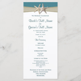 Hochzeitsprogramm für Starfish und Burlap Beach Programm