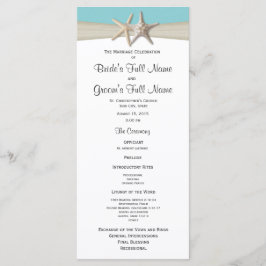 Hochzeitsprogramm für Starfish und Burlap Coral Be Programm