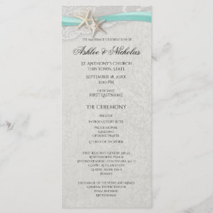 Hochzeitsprogramm für Starfish und Lace Gray Programm
