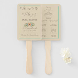 Hochzeitsprogramm für Tropical Beach Floral Fächer