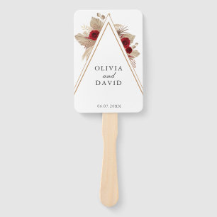 Hochzeitsprogramm für Tropical Burgund Rose Garden Fächer