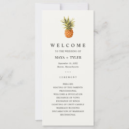 Hochzeitsprogramm für tropische Ananas