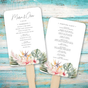 Hochzeitsprogramm für tropische botanische Flora Fächer
