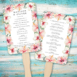 Hochzeitsprogramm für tropische botanische Hibiske Fächer