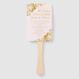 Hochzeitsprogramm für tropische Hibisken in Gold P Fächer