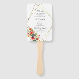 Hochzeitsprogramm für tropische Hibiskus Fächer
