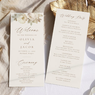 Hochzeitsprogramm für Vintage Blumen