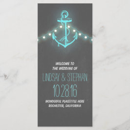 Hochzeitsprogramm für Vintage Chalkboard-Anker Programm