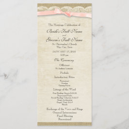 Hochzeitsprogramm für Vintage Spitzen und Blush Bo Programm