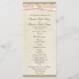 Hochzeitsprogramm für Vintage Spitzen und Blush Bo Programm