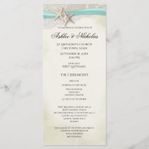 Hochzeitsprogramm für Vintage Strände von Starfish Programm