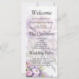 Hochzeitsprogramm für Wasserfarben-Lavendel