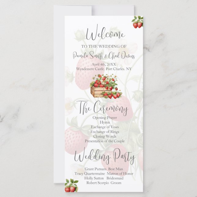 Hochzeitsprogramm für Wasserfarbenbeeren (Vorderseite)