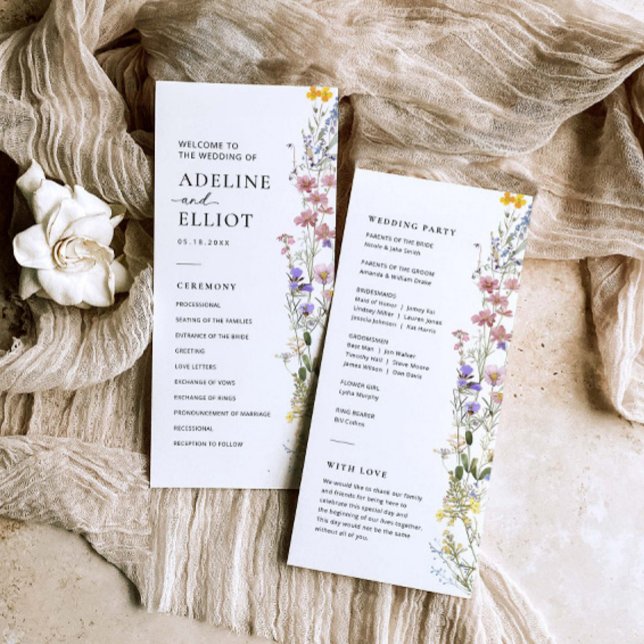 Hochzeitsprogramm für Wildblumen Programm (Von Creator hochgeladen)
