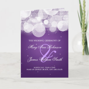 Hochzeitsprogramm glühen und Sparkle Lila Programm