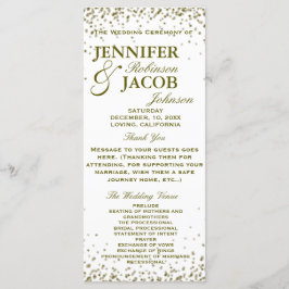 Hochzeitsprogramm | Gold Glitzer Confetti Programm