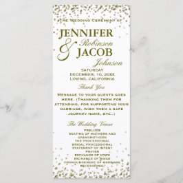 Hochzeitsprogramm | Gold Glitzer Confetti Programm