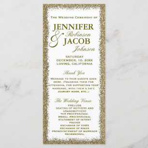Hochzeitsprogramm Gold-Glitzer-Grenze Programm