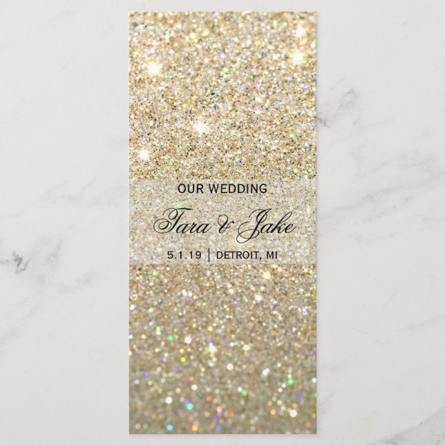 Hochzeitsprogramm - Goldene Glit Fab Programm (Vorderseite)