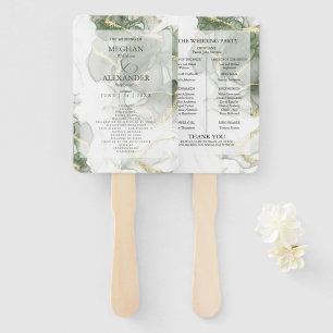 Hochzeitsprogramm Goldmatte grüne Farbe Fächer