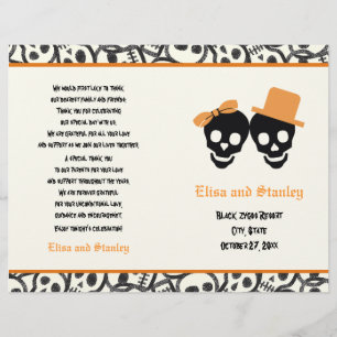 Hochzeitsprogramm Halloween Orange und Schwarzer S