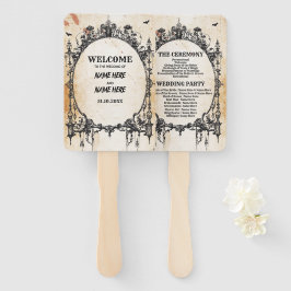 Hochzeitsprogramm Hand Fan Halloween Gothic Frame Fächer
