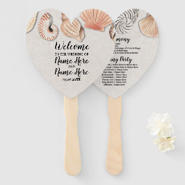 Hochzeitsprogramm Hand Fan Muscheln Ocean Beach Se Fächer
