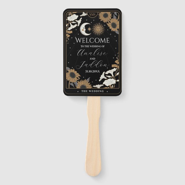Hochzeitsprogramm Hand Fan Tarot Sun Moon Spirits Fächer (Vorderseite)