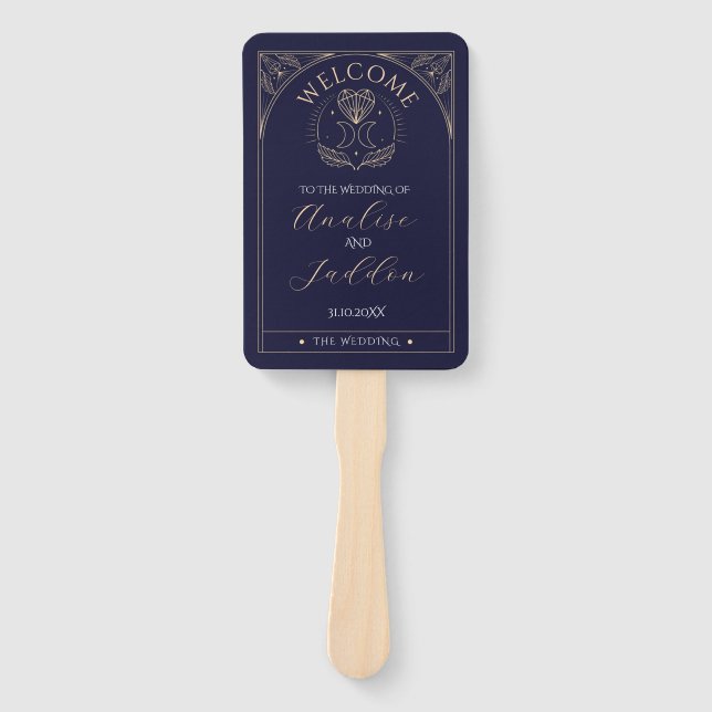 Hochzeitsprogramm Hört Kristalle Tarot Mondstars Fächer (Vorderseite)