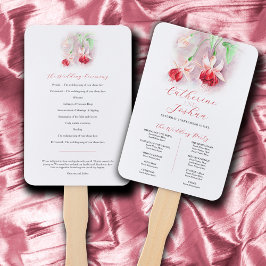 Hochzeitsprogramm in Rosa Fächer
