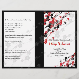 Hochzeitsprogramm Japanische Blume Rot