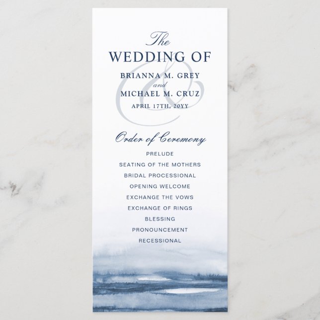 Hochzeitsprogramm Lake Harbor Fog Programm (Vorderseite)