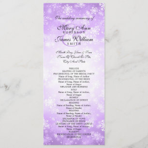 Hochzeitsprogramm Lila Winterwunderland Sparkle Programm