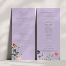 Hochzeitsprogramm Lilac and Sage Green Garden