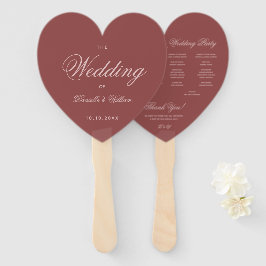 Hochzeitsprogramm Marsala Herz - Paradies für Hoch Fächer
