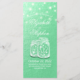 Hochzeitsprogramm Mason Jars String Light Green Go Programm