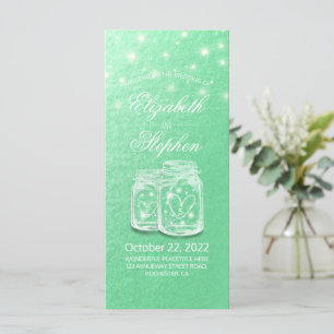 Hochzeitsprogramm Mason Jars String Light Green Go Programm