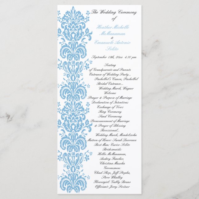 Hochzeitsprogramm mit Foto Back für Placid Blue Da Programm (Vorderseite)