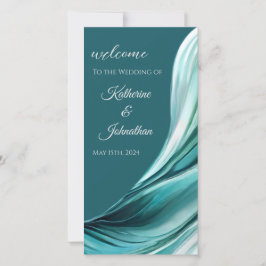 Hochzeitsprogramm Moderne Abstrakte Smaragdgrün-