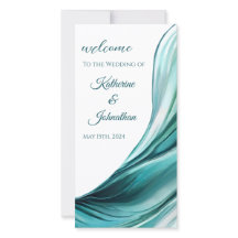 Hochzeitsprogramm Moderne Abstrakte Smaragdgrün-