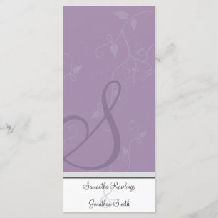 Hochzeitsprogramm - Monogram Lavender Lila Floral Programm
