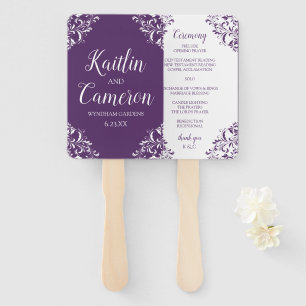Hochzeitsprogramm Nadine (Plum) 4x6 Fächer