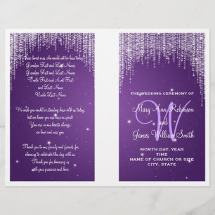 Hochzeitsprogramm Night Dazzle Lila