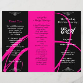 Hochzeitsprogramm Ordner Twirl Pink Black